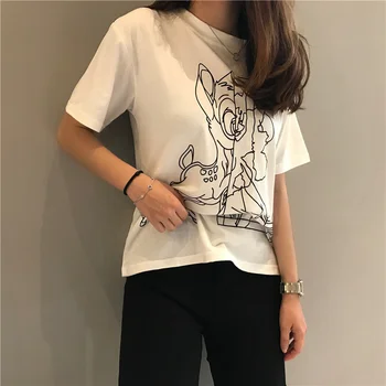2022 m. Vasarą Moterys Medvilnės Atsitiktinis Marškinėliai trumpomis Rankovėmis Brėžinio Linijos Faew Atspausdinta Tee Aukštos Kokybės Minkštas Pora Dėvėti Vyrų T-shirt