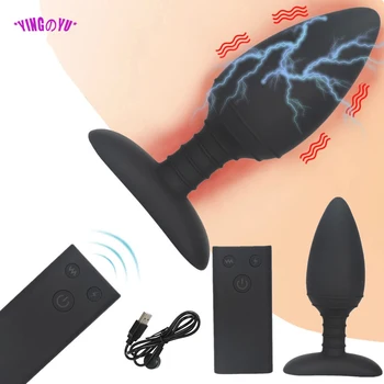 Elektros Šoko Analinis Vibratorius Dilator Nuotolinio Valdymo Butt Plug Prostatos Massager Vyrų Masturbator Sekso Žaislai Poroms Moterys Vyrai